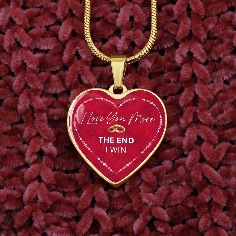 Love You More Rings Heart Necklace