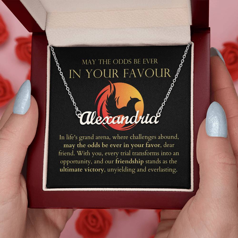 May The Odds Be Ever In Your Favour - Our Friendship, Ultimate Victory Personalized Name Necklace