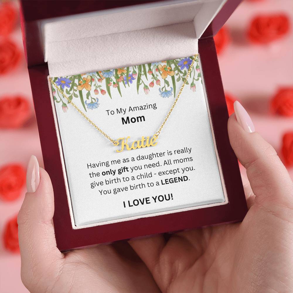 Lurve™ To Mom - Only Gift, Legend Personalized Name Necklace