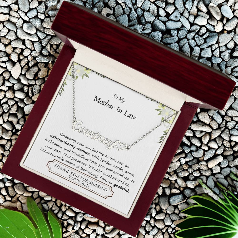 Lurve™ Mother In Law - Extraordinary Woman, Grateful Heart Name Necklace