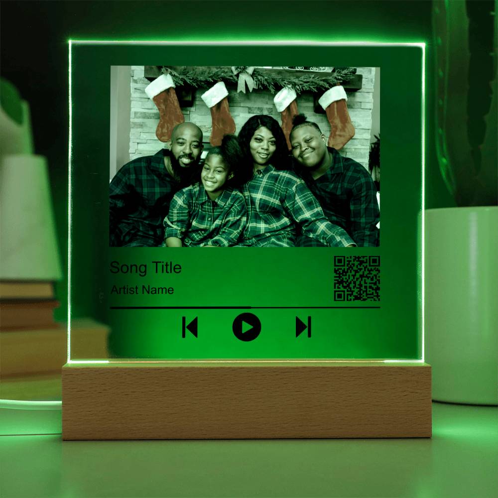 Black Christmas Family No Name Square Acrylic Plaque