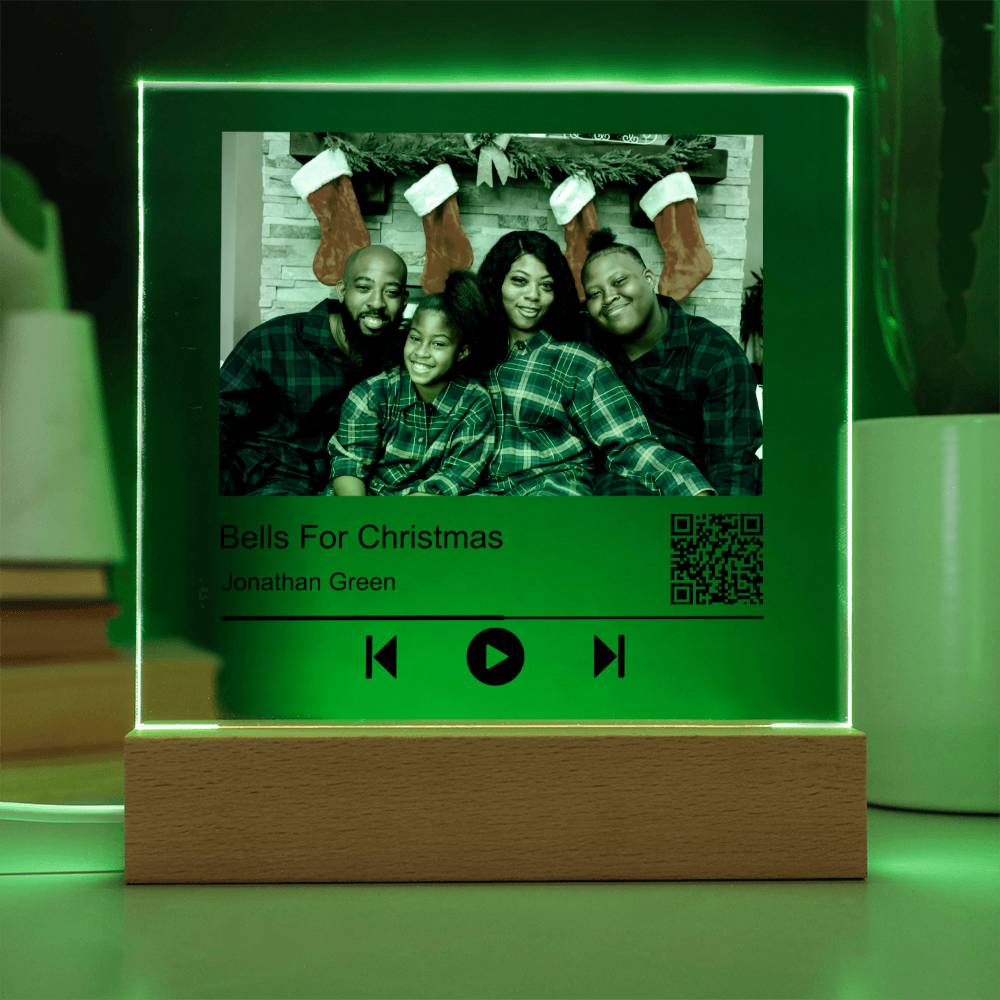 Song Name Black Christmas Family Square Acrylic Plaque