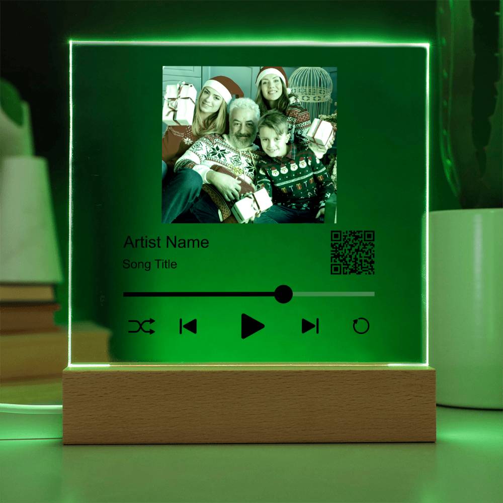 White Christmas Family Song Plaque Square Acrylic Plaque