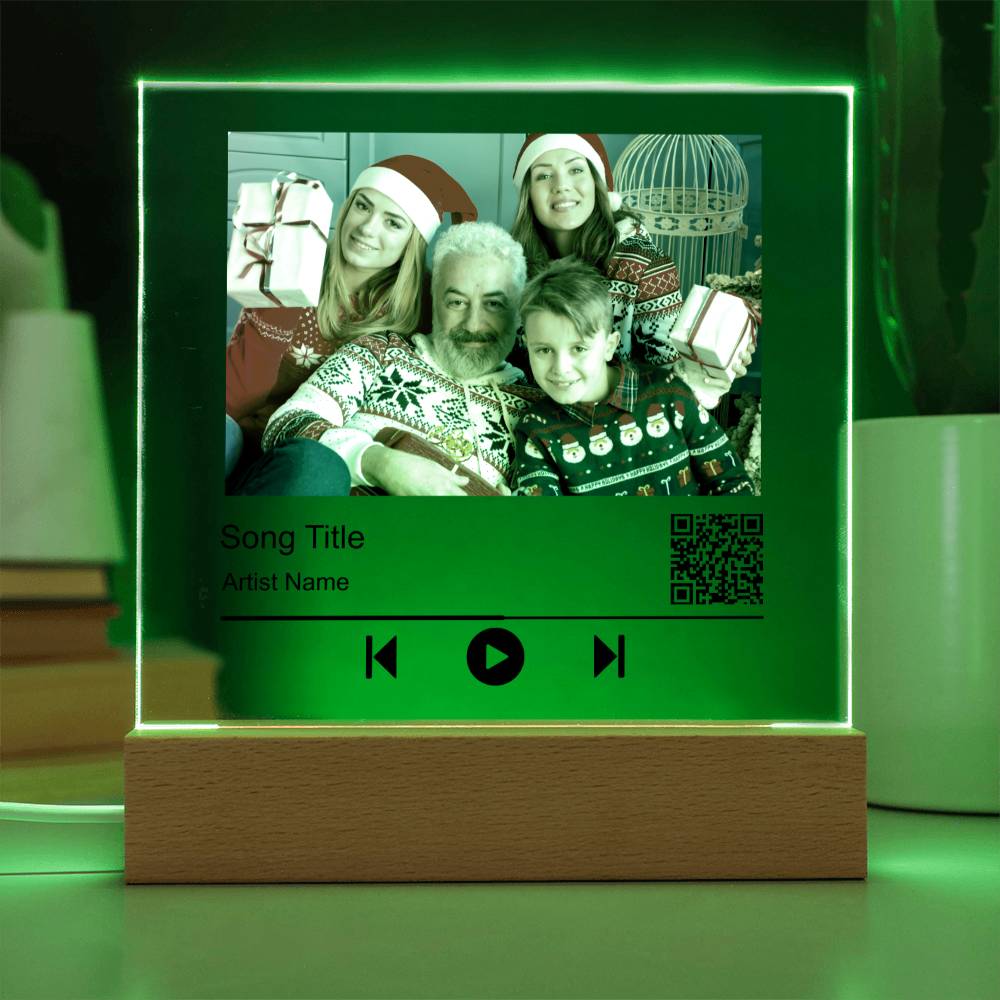 White Christmas Family No Name Square Acrylic Plaque