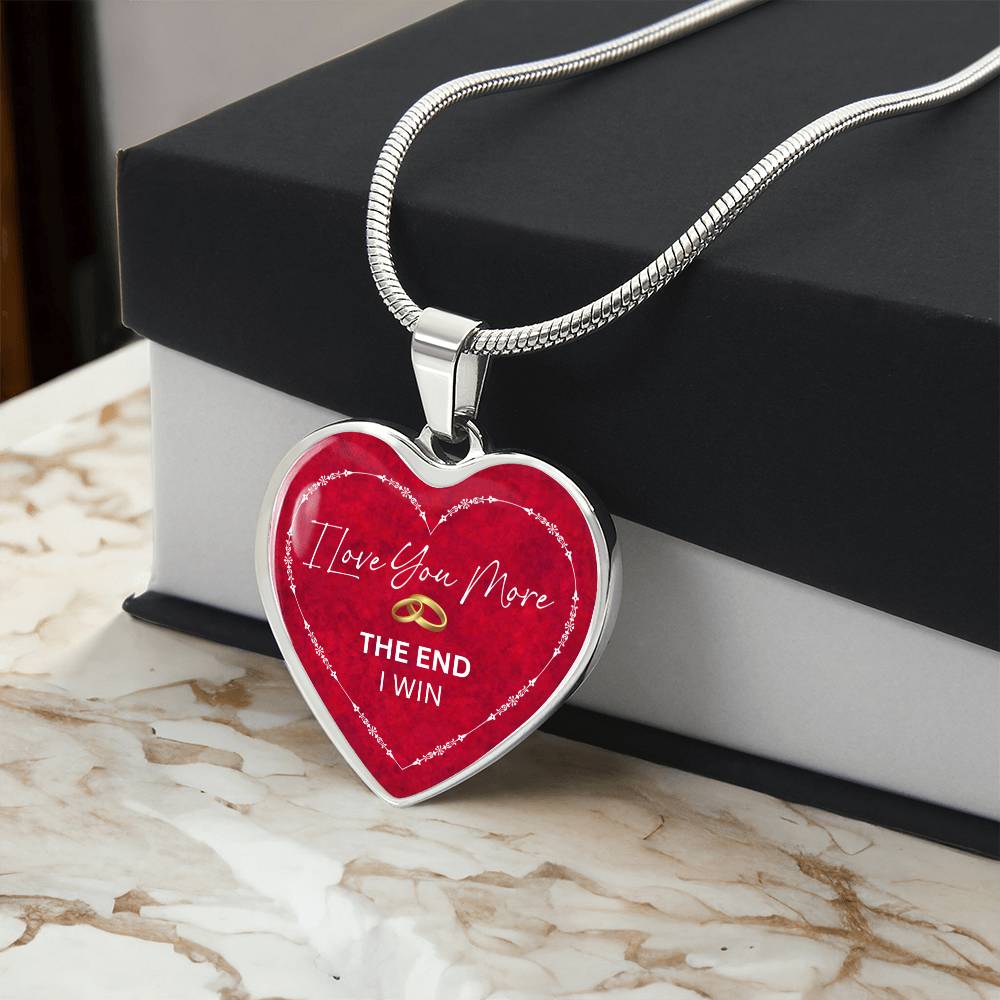 Love You More Rings Heart Necklace