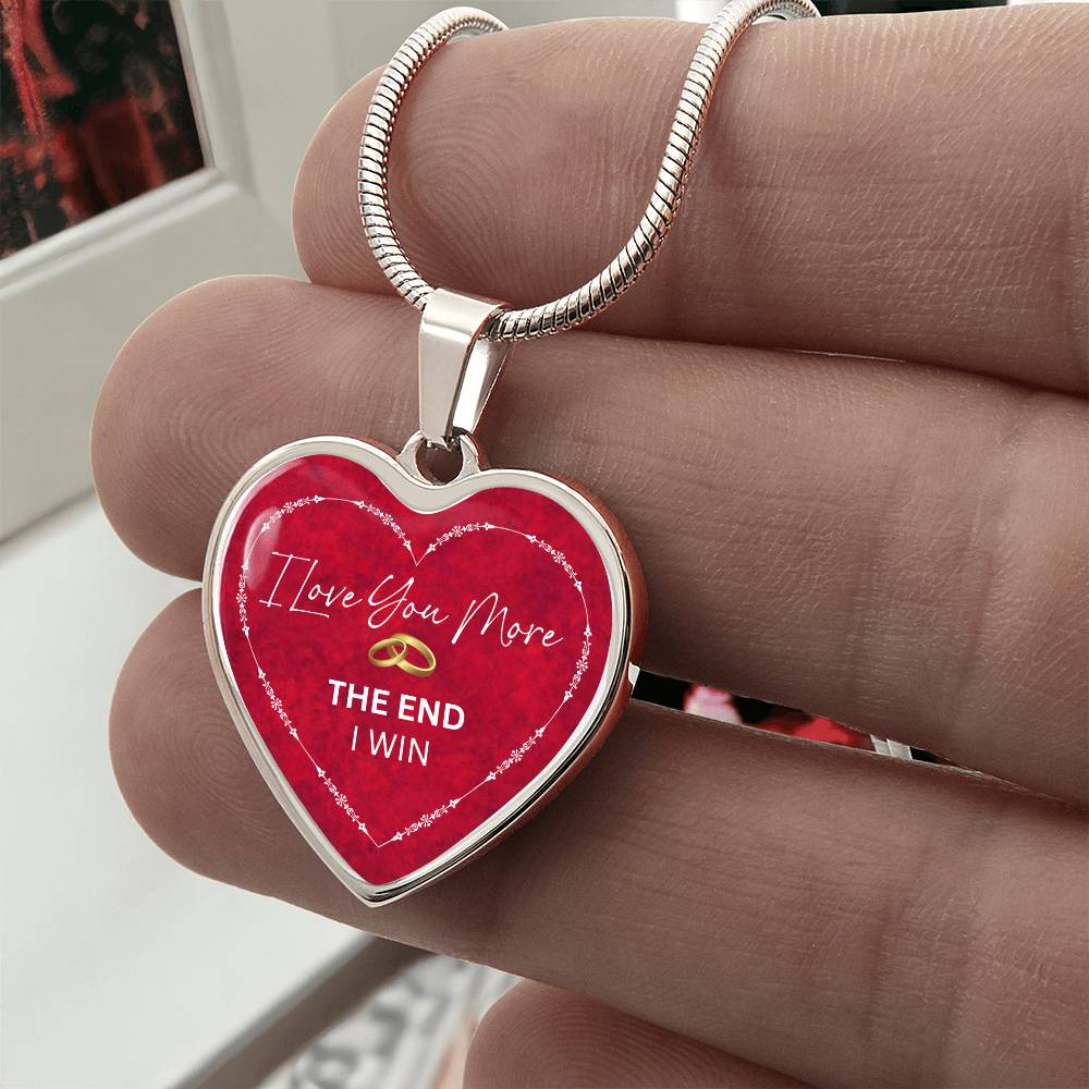 Love You More Rings Heart Necklace