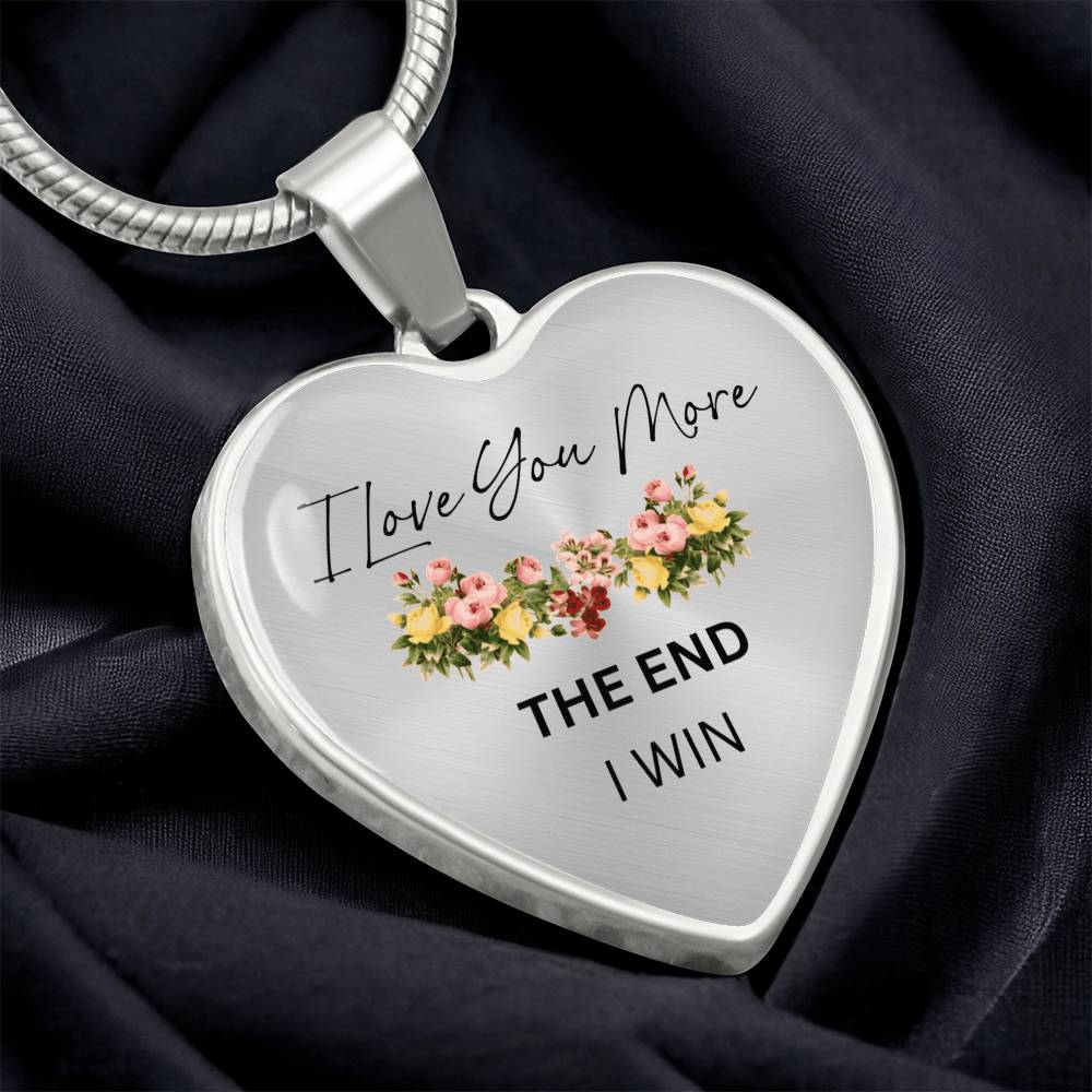 Love You More Flower Heart Necklace