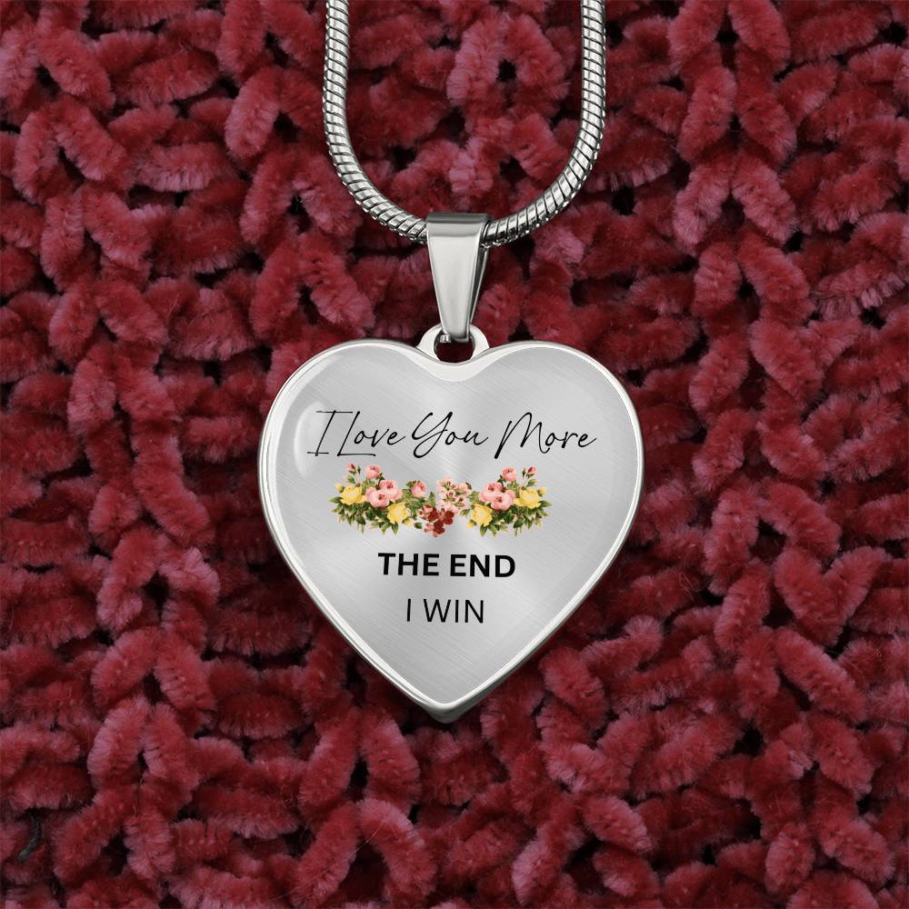 Love You More Flower Heart Necklace