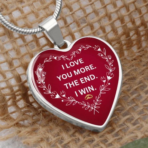 Love You More Heart Necklace