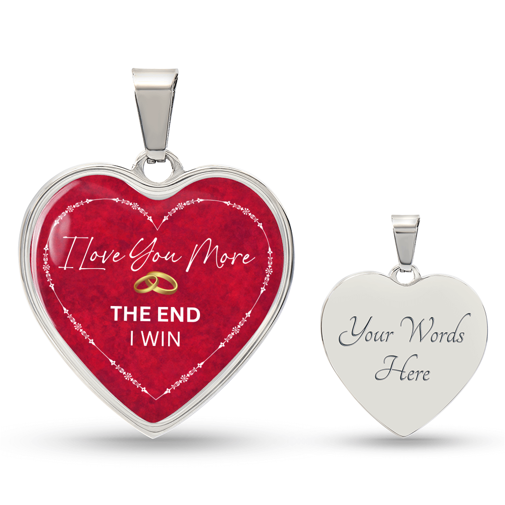 Love You More Rings Heart Necklace