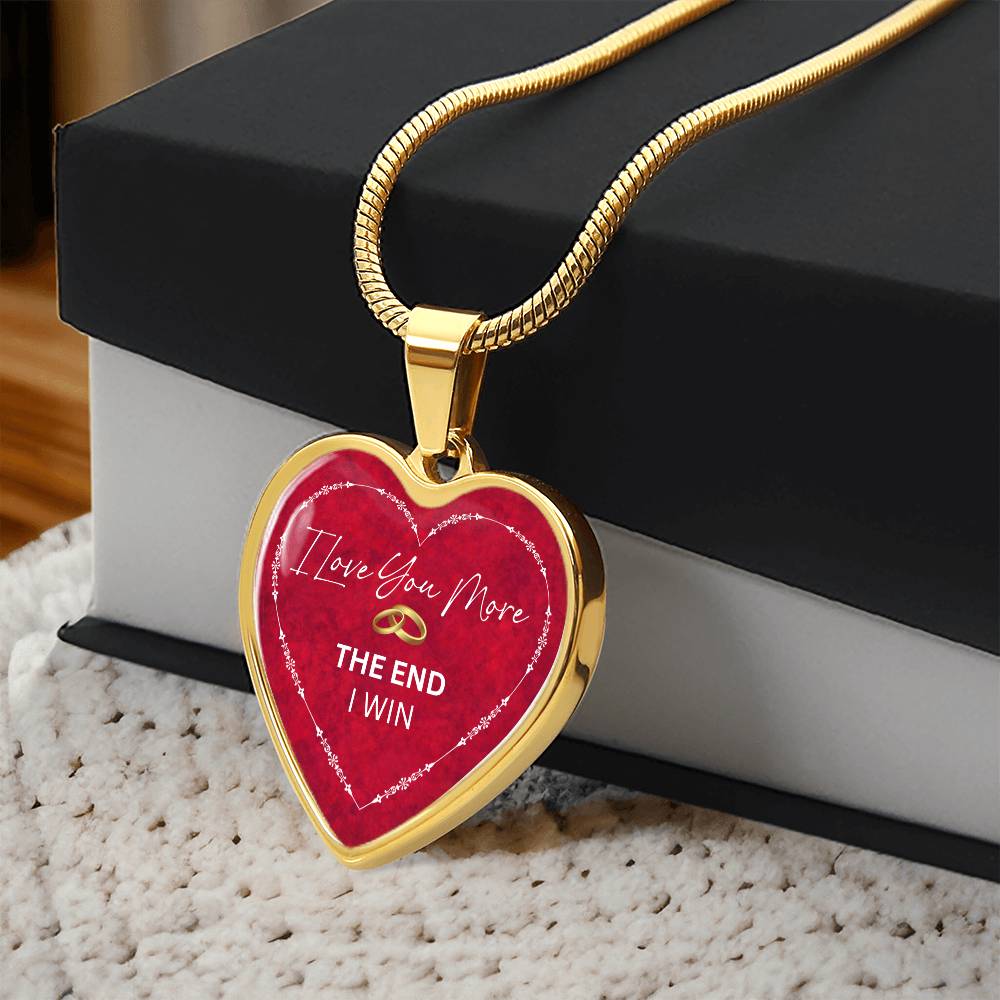 Love You More Rings Heart Necklace