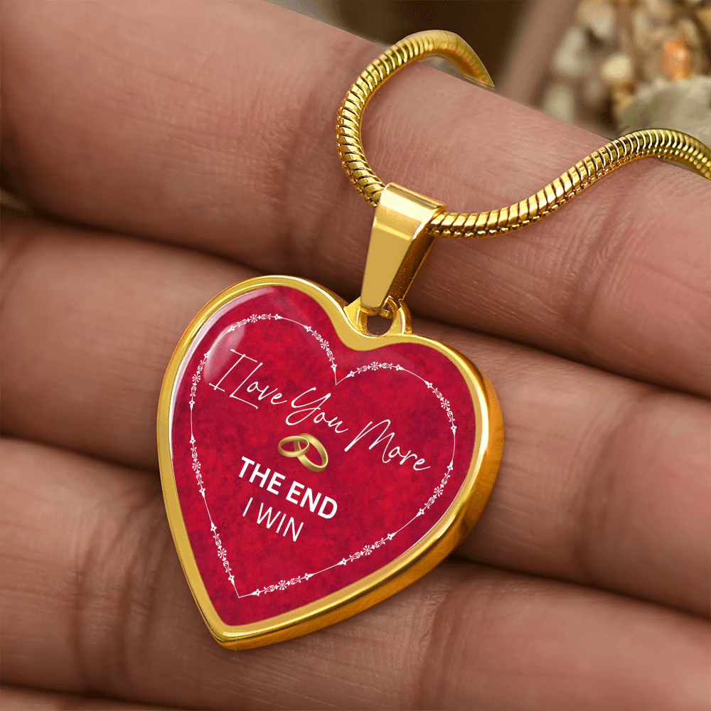 Love You More Rings Heart Necklace