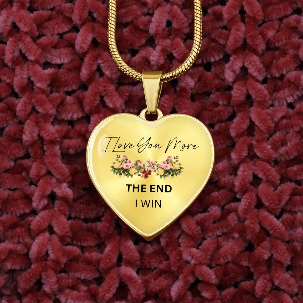 Love You More Flower Heart Necklace
