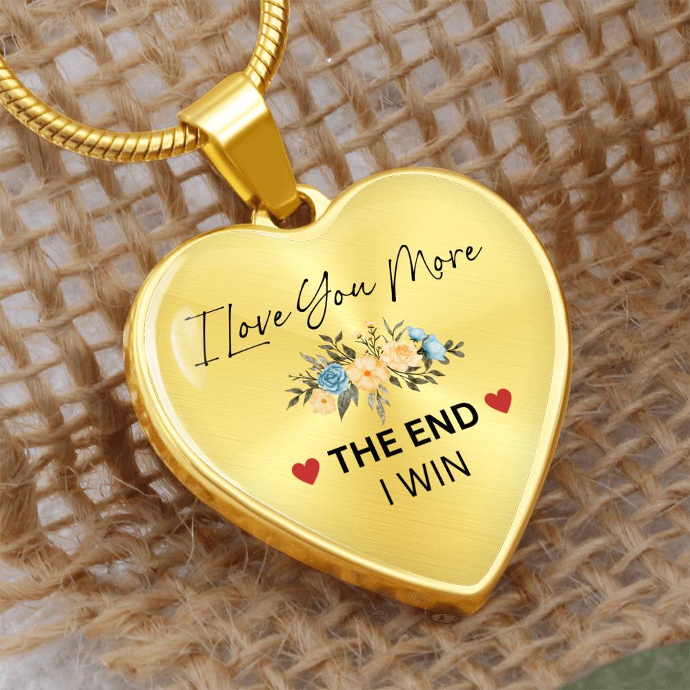 Love You More Flower1 Heart Necklace