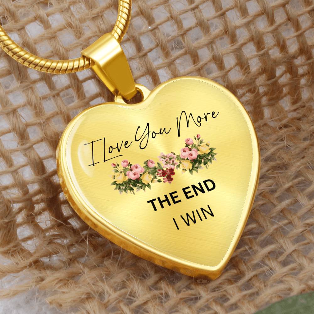 Love You More Flower Heart Necklace