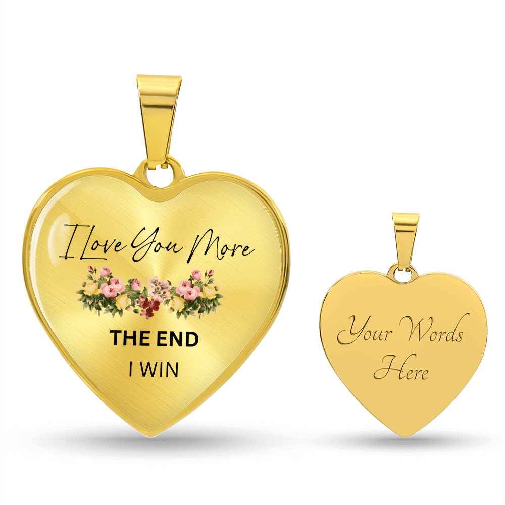 Love You More Flower Heart Necklace