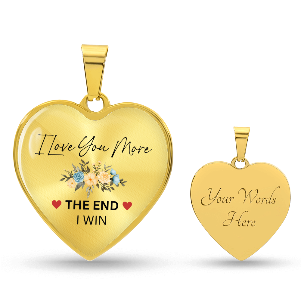 Love You More Flower1 Heart Necklace