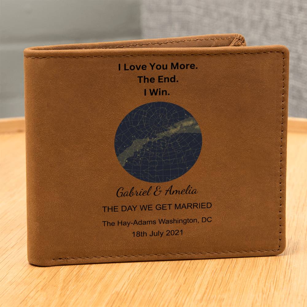 I Love You More Star Map THE DAY WE GET MARRIED Leather Wallet