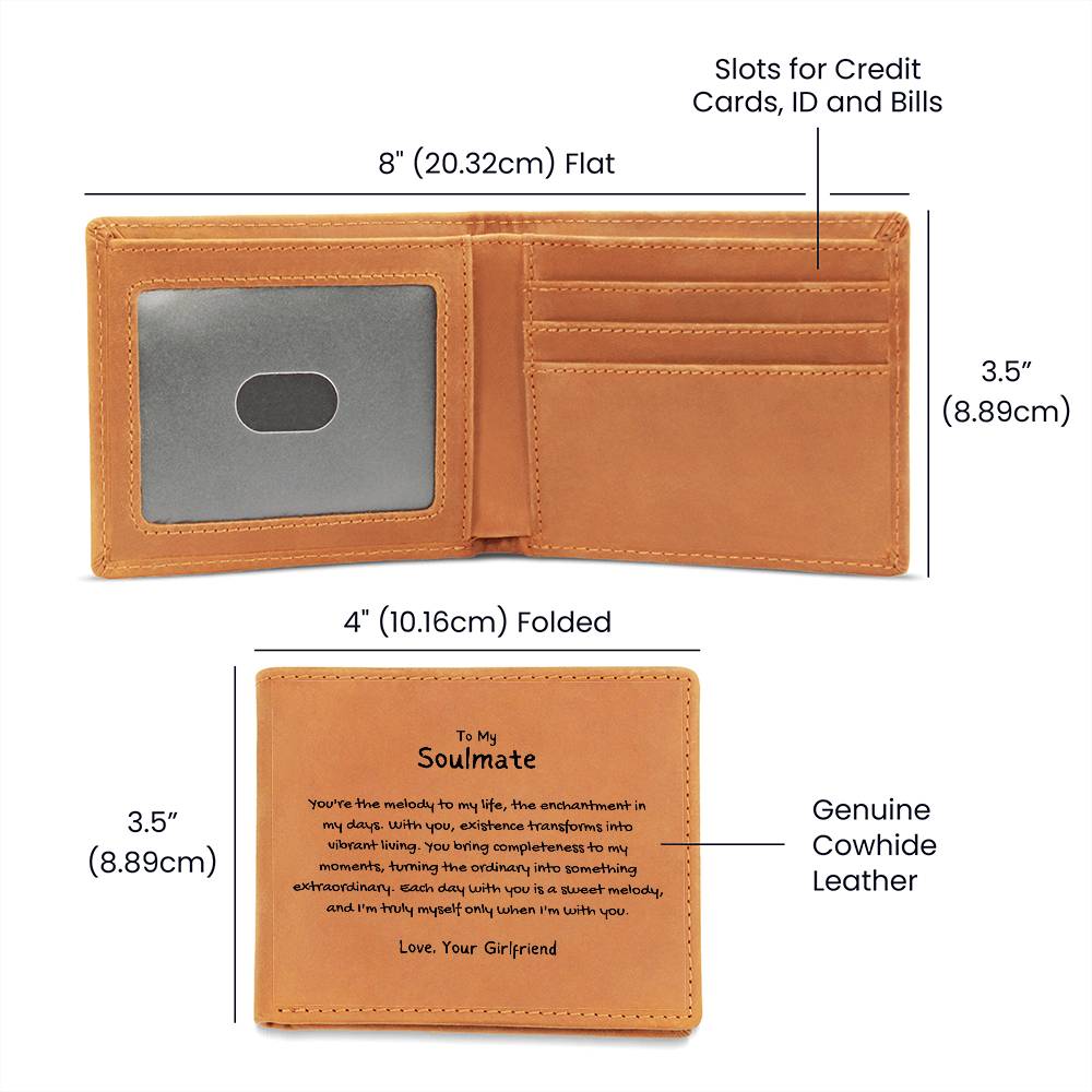 To My Soulmate - Completeness To My Moments Leather Wallet