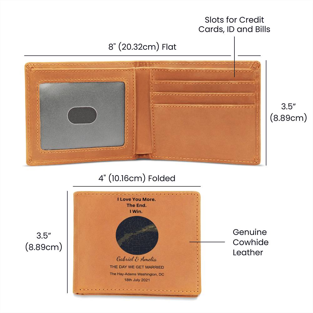 I Love You More Star Map THE DAY WE GET MARRIED Leather Wallet
