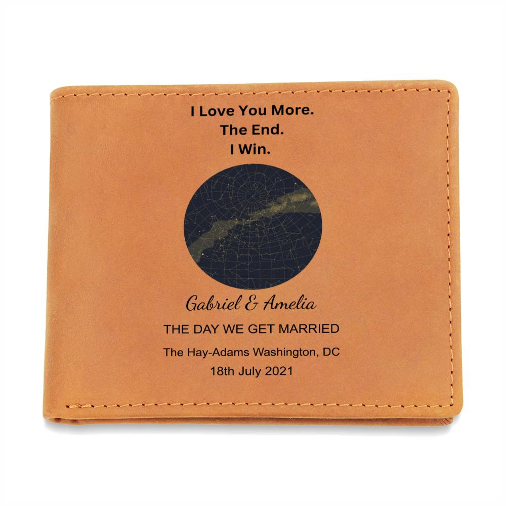 I Love You More Star Map THE DAY WE GET MARRIED Leather Wallet
