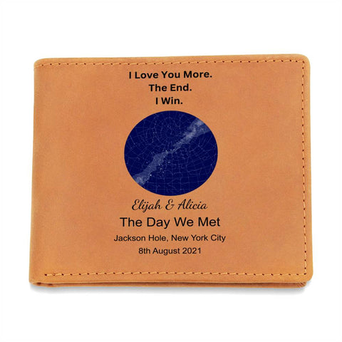 I Love You More Star Map The Day We Met Leather Wallet