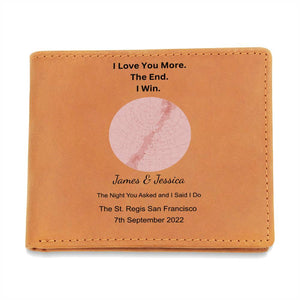 I Love You More Star Map The Night You Asked and I Said I Do Leather Wallet