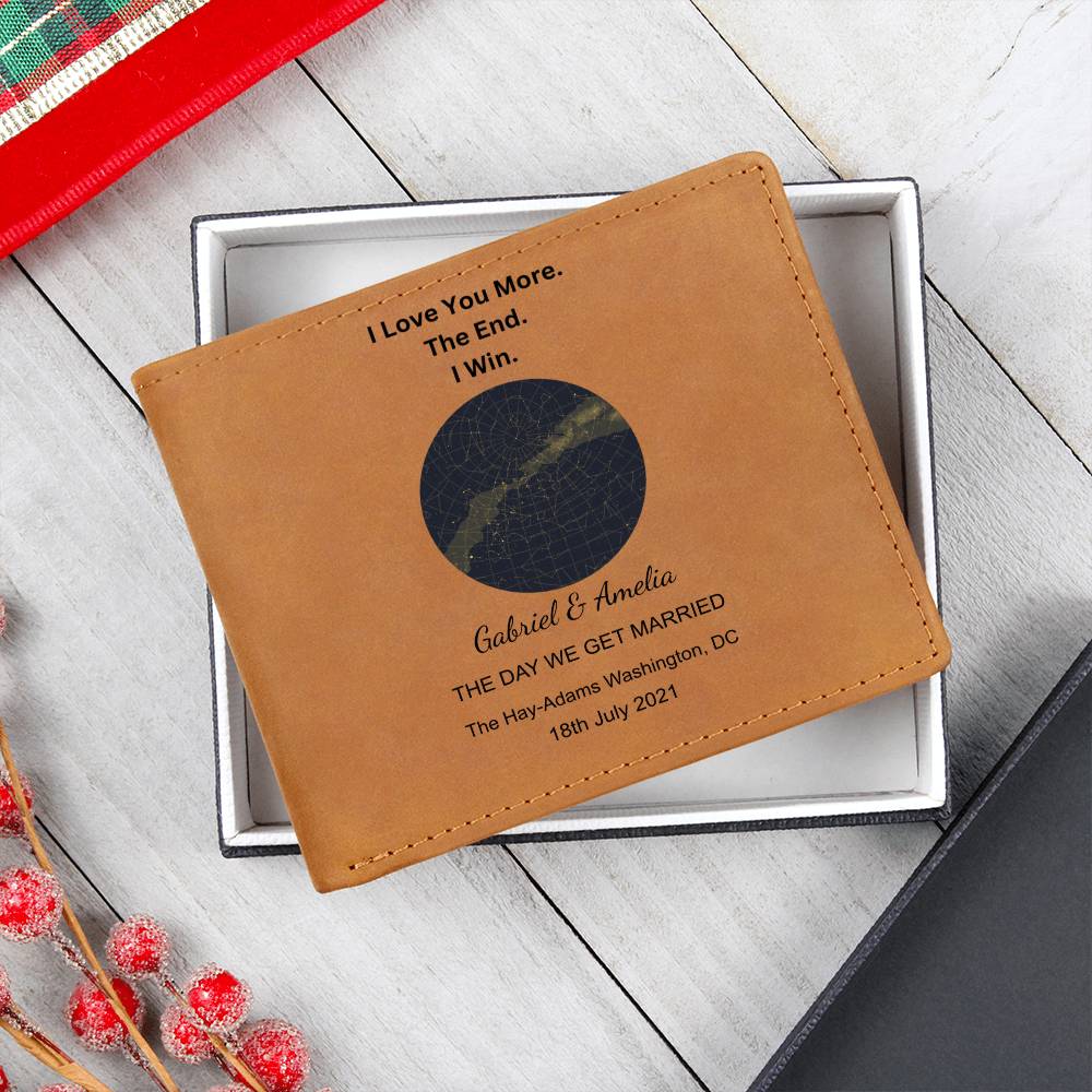 I Love You More Star Map THE DAY WE GET MARRIED Leather Wallet