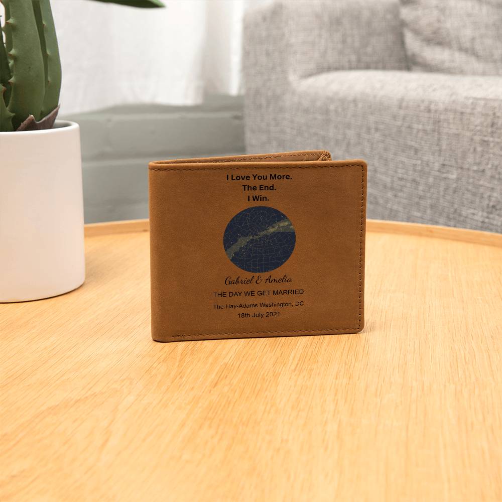 I Love You More Star Map THE DAY WE GET MARRIED Leather Wallet