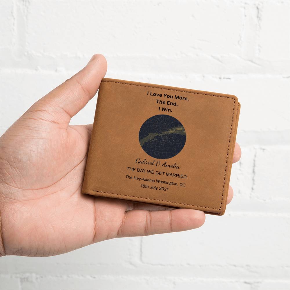 I Love You More Star Map THE DAY WE GET MARRIED Leather Wallet