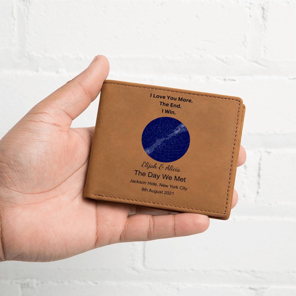 I Love You More Star Map The Day We Met Leather Wallet