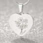 Name - Lurve™ MAR Daffodil, Cherry Blossom Engraved Heart Necklace