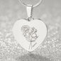 Name - Lurve™ JUN Rose, Honeysuckle Engraved Heart Necklace