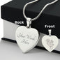 Name - Lurve™ JUN Rose, Honeysuckle Engraved Heart Necklace