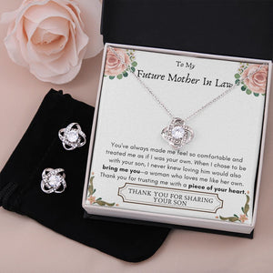 Lurve™ Future Mother In Law - Bring Me You, Piece of Your Heart Love Knot Earring & Necklace Set