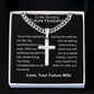 Future Husband - Sweet Melody Personalized Cross Necklace with Cuban Chain