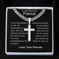 Fiance - Sweet Melody Personalized Cross Necklace with Cuban Chain
