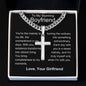 Boyfriend - Sweet Melody Personalized Cross Necklace with Cuban Chain