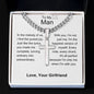 Man - Happiest Version Personalized Cross Necklace with Cuban Chain