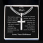 Man - My Celestial Wonder Personalized Cross Necklace with Cuban Chain