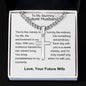 Future Husband - Sweet Melody Personalized Cross Necklace with Cuban Chain