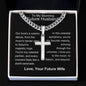 Future Husband - My Favourite Melody Personalized Cross Necklace with Cuban Chain
