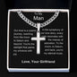 Man - Symphony of Our Love Story Personalized Cross Necklace with Cuban Chain