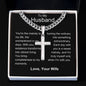 Husband - Sweet Melody Personalized Cross Necklace with Cuban Chain