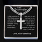Soulmate - Happiest Version Personalized Cross Necklace with Cuban Chain
