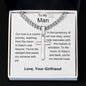 Man - Symphony of Our Love Story Personalized Cross Necklace with Cuban Chain