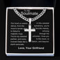 Soulmate - My Favourite Melody Personalized Cross Necklace with Cuban Chain