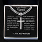 Fiance - Symphony of Our Love Story Personalized Cross Necklace with Cuban Chain