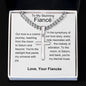 Fiance - Symphony of Our Love Story Personalized Cross Necklace with Cuban Chain