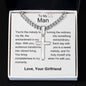 Man - Sweet Melody Personalized Cross Necklace with Cuban Chain